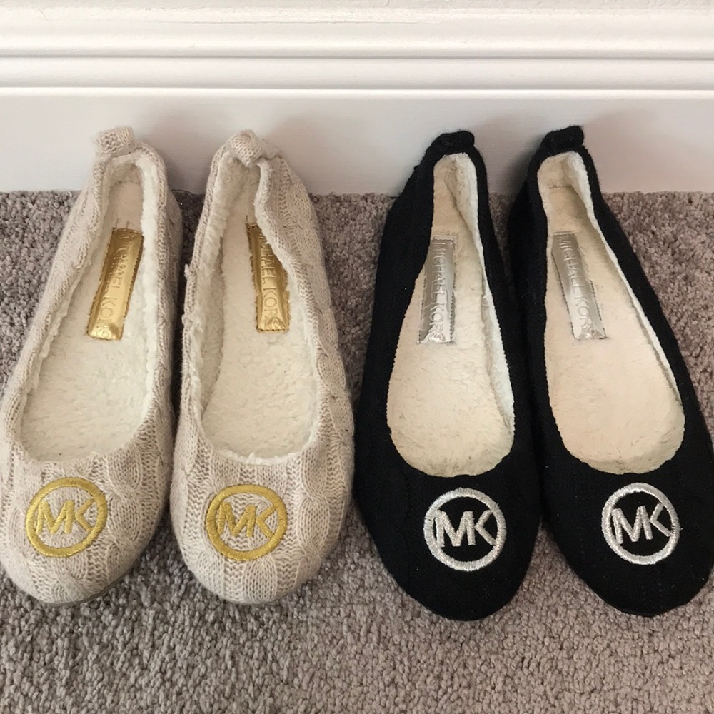 Two pairs of Michael Kors wool flats